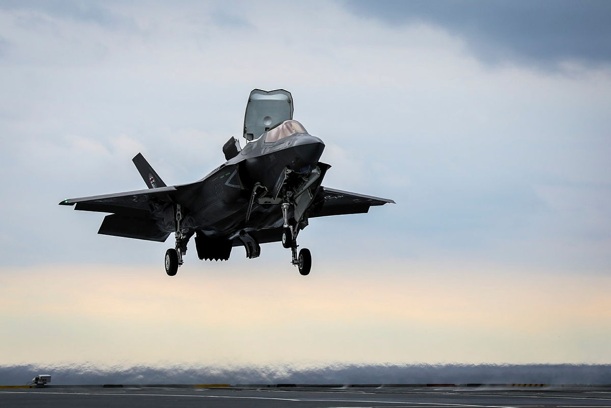 F-35B Lightning II hovering in flight